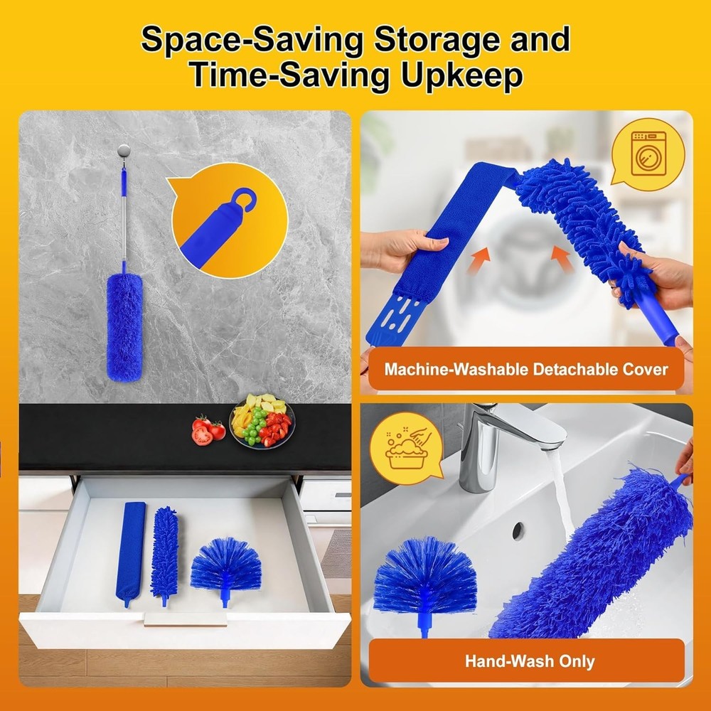 Multi-Functional 5-in-1 Duster Kit with Anti-Scratch Tips for Safe Cleaning