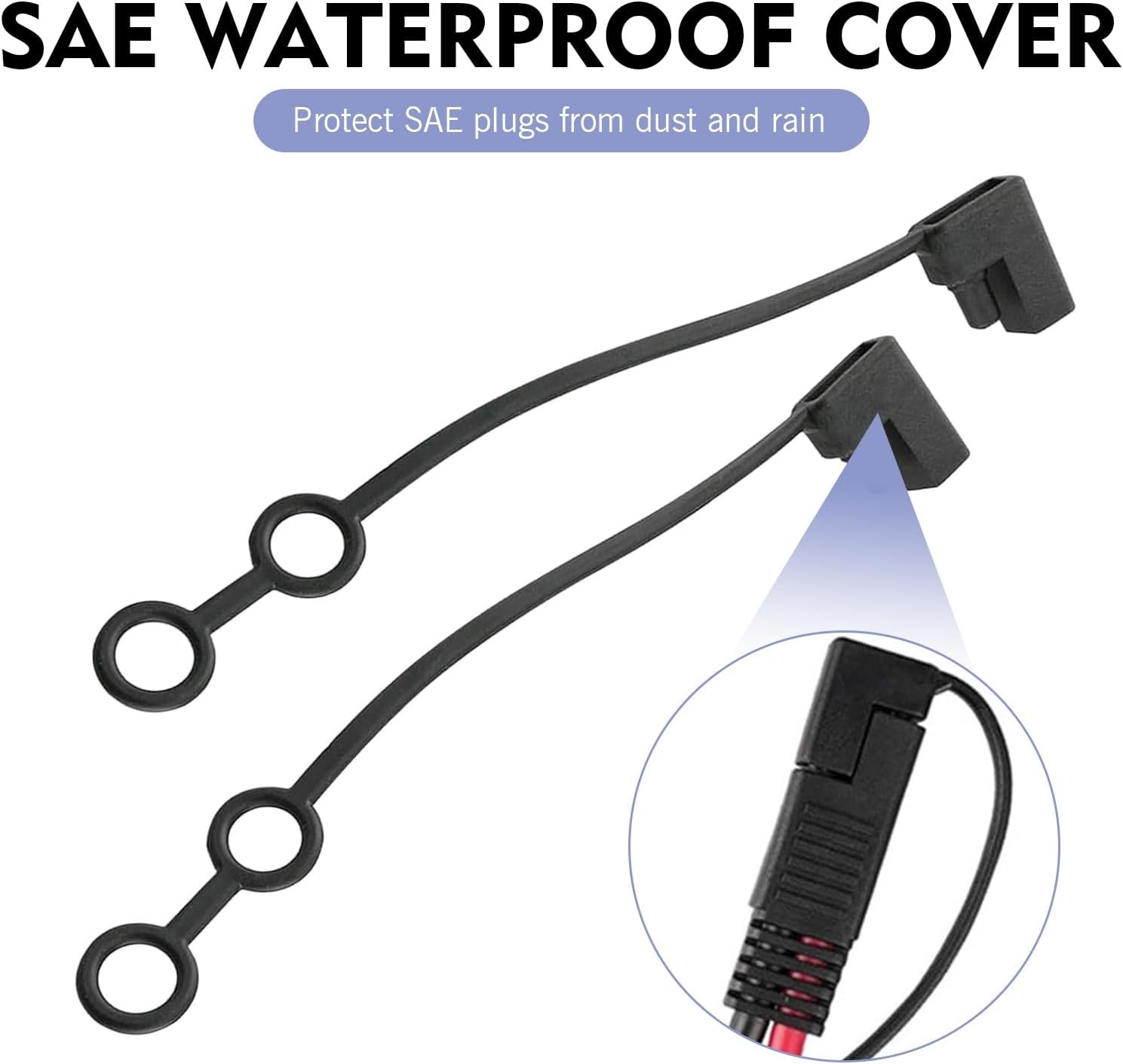 8PCS 2 SAE Pin Plug Cap, Waterproof Protection Plug Replacement Dust-Proof Weath