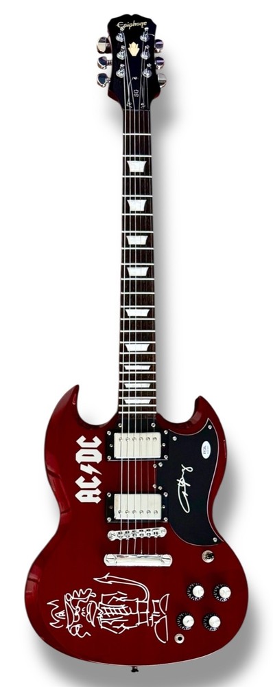 Angus Young Signed Guitar Custom Graphics PSA/DNA COA AC/DC Epiphone SG PRO