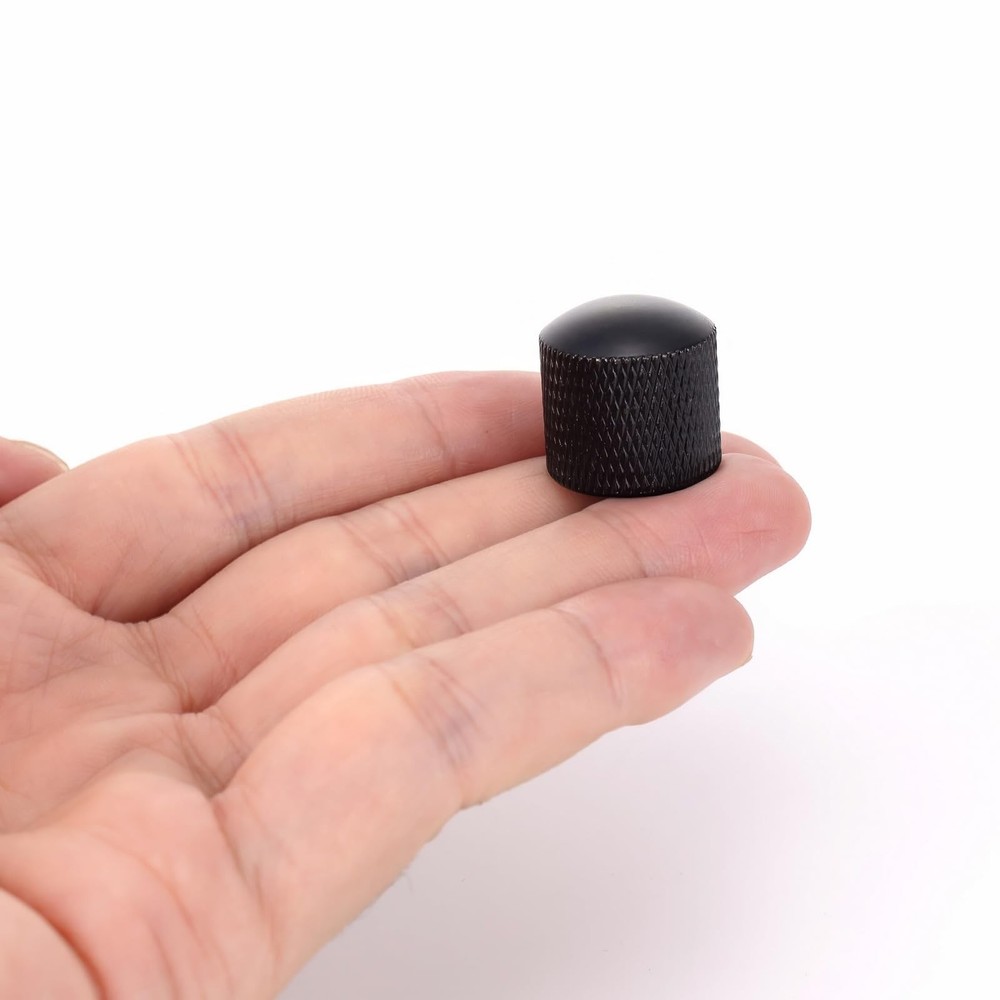 4Pcs Black Metal Guitar Control Knob Volume Tone Dome Knobs
