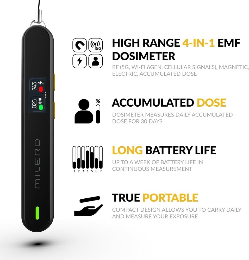 Light Black Rechargeable EMF Detector: Track Exposure with Precision and Ease!