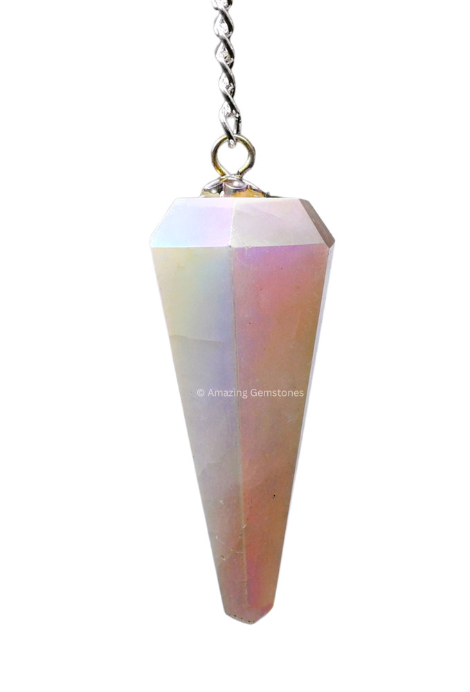 Angel Aura Rose Quartz Dowsing Crystal Pendulum