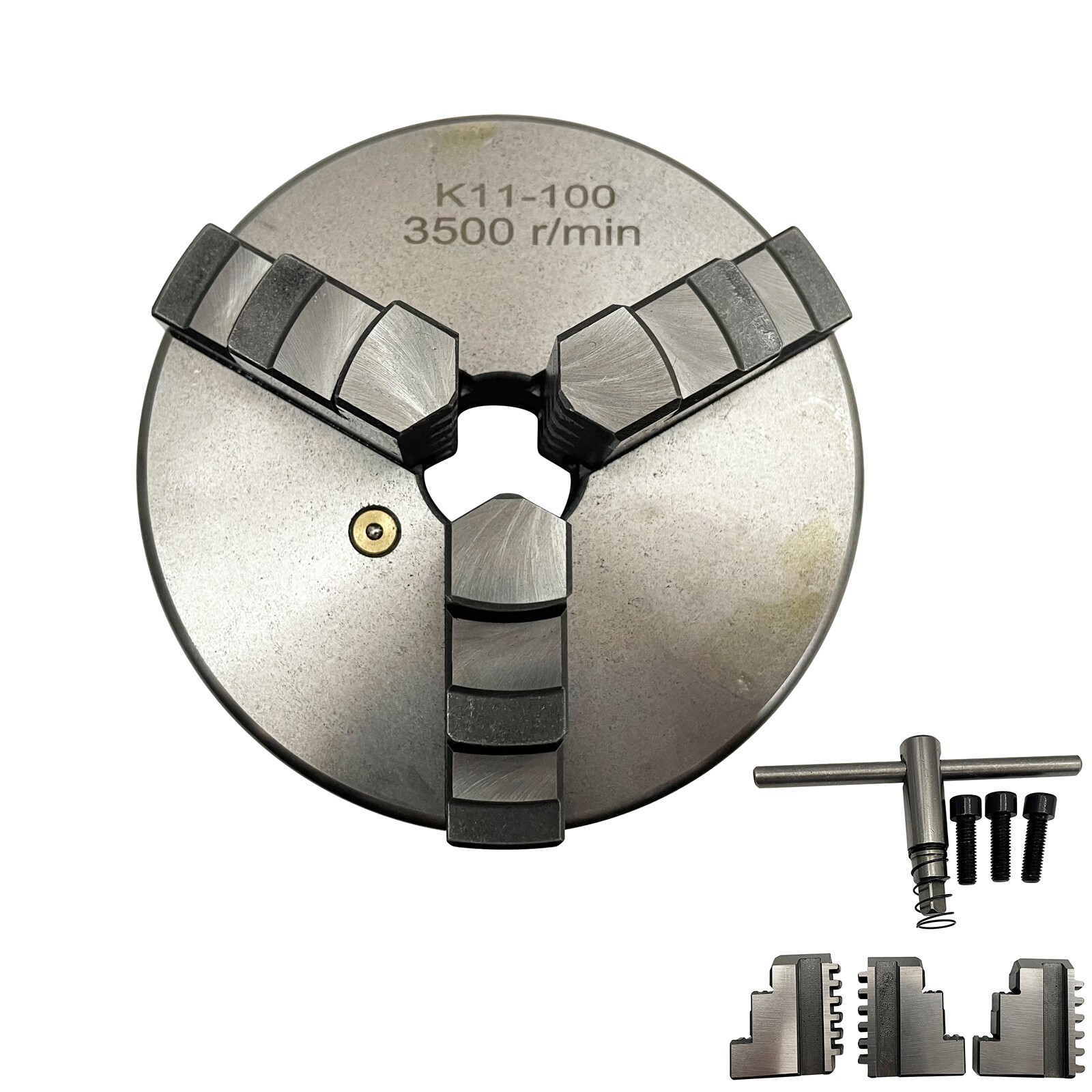 4 inch 3 Jaw Chuck Self-centering Mechanical Chuck for Metalworking Lathe DIY