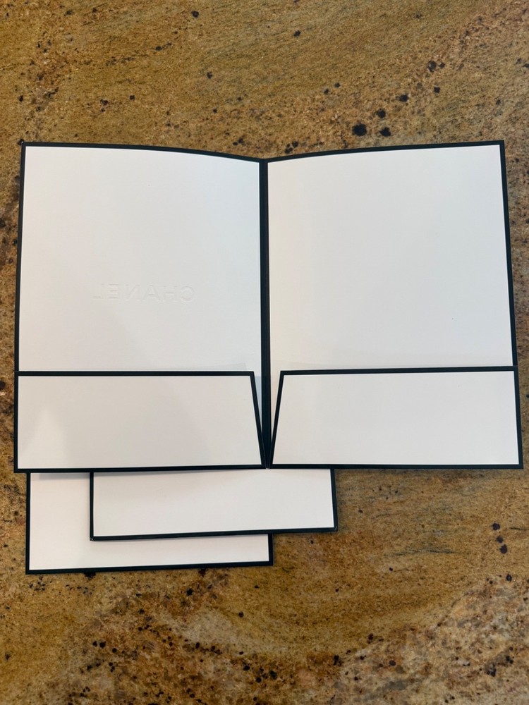CHANEL Authentic White Logo Folders - 3 Total