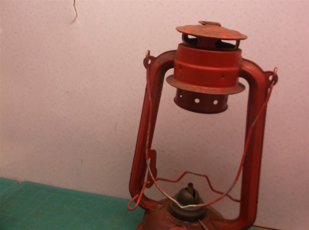 Vintage Red Lantern **No Globe**