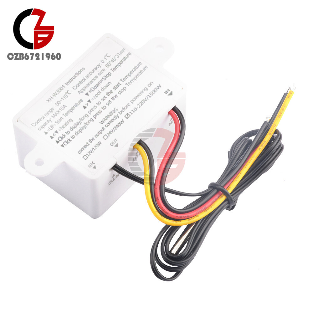 AC 220V W3001 LED Temperature Controller 10A Thermostat Control Switch Probe