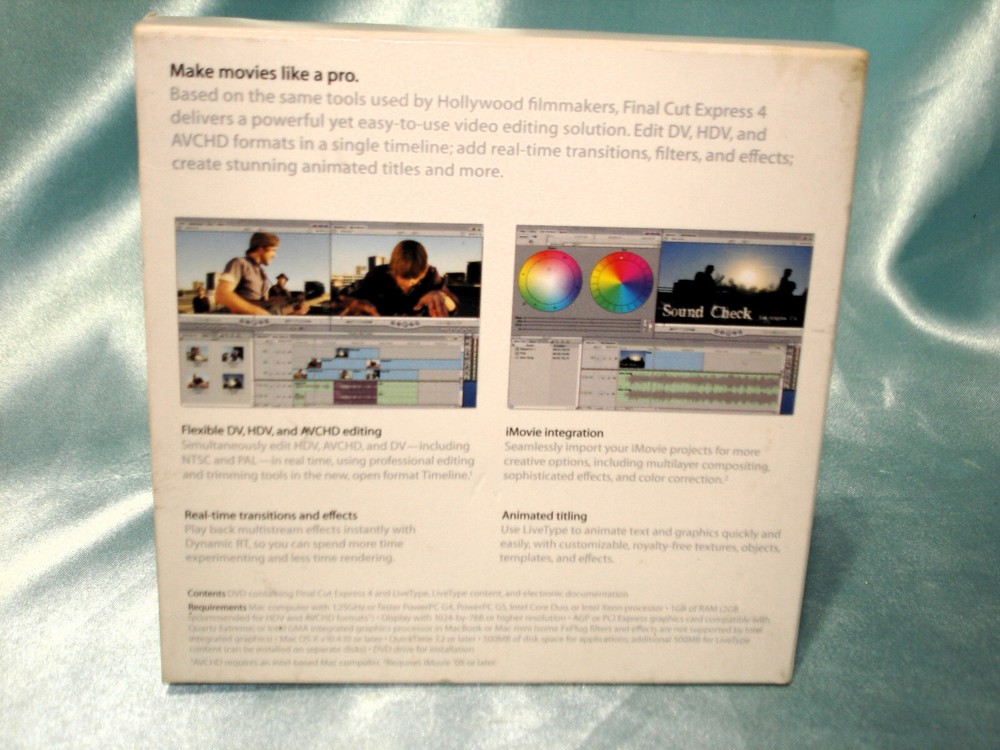 Apple Final Cut Express 4 HD Video Editing Software