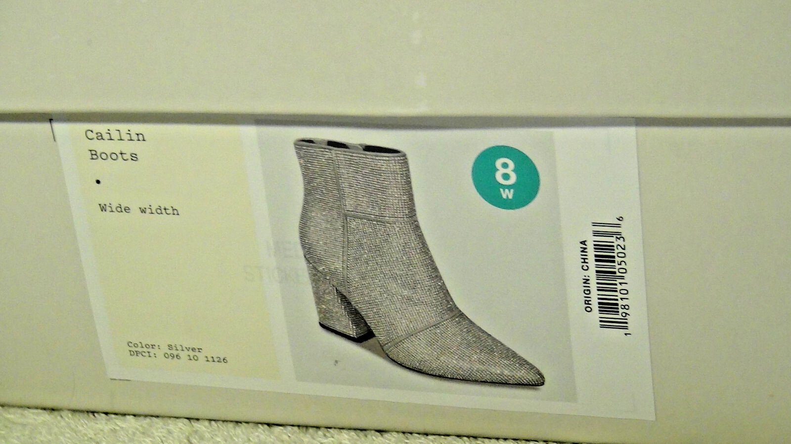 A New Day Cailin Womens Rhinestone Wide Width Ankle Boots Silver Size 8W