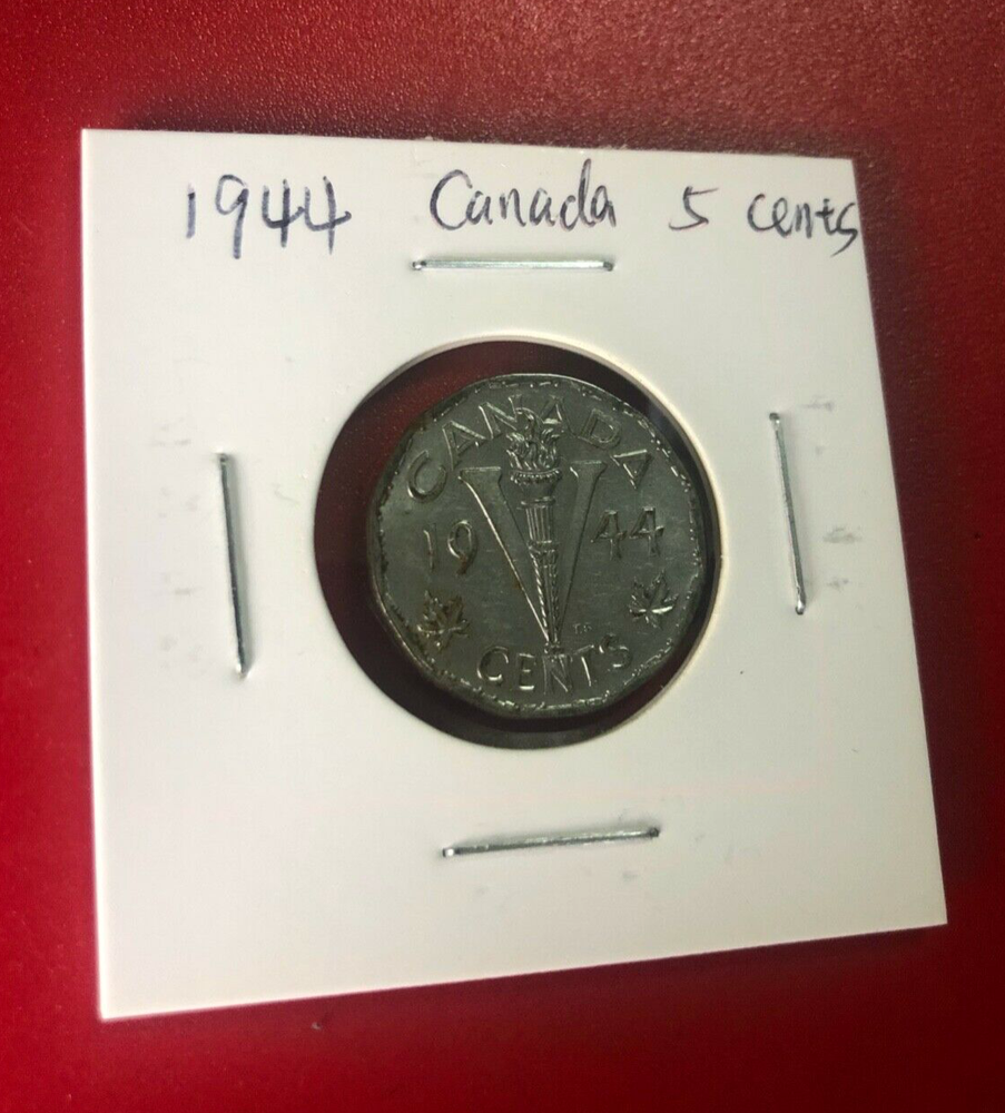1944 CANADA FIVE CENTS COIN - NICE WORLD COIN !!!
