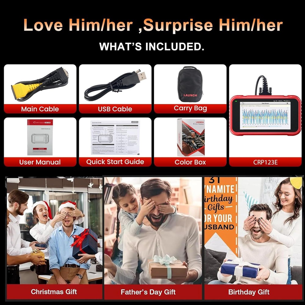 2025 LAUNCH X431 CRP123E PRO+ OBD2 Scanner ABS SRS Diagnostic Tool Code Reader