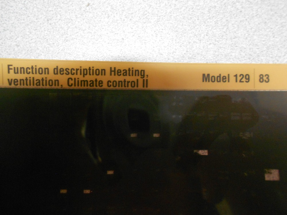 1998 MERCEDES Model 129 Function Description Heating Ventilation 2 VOL SET HUGE