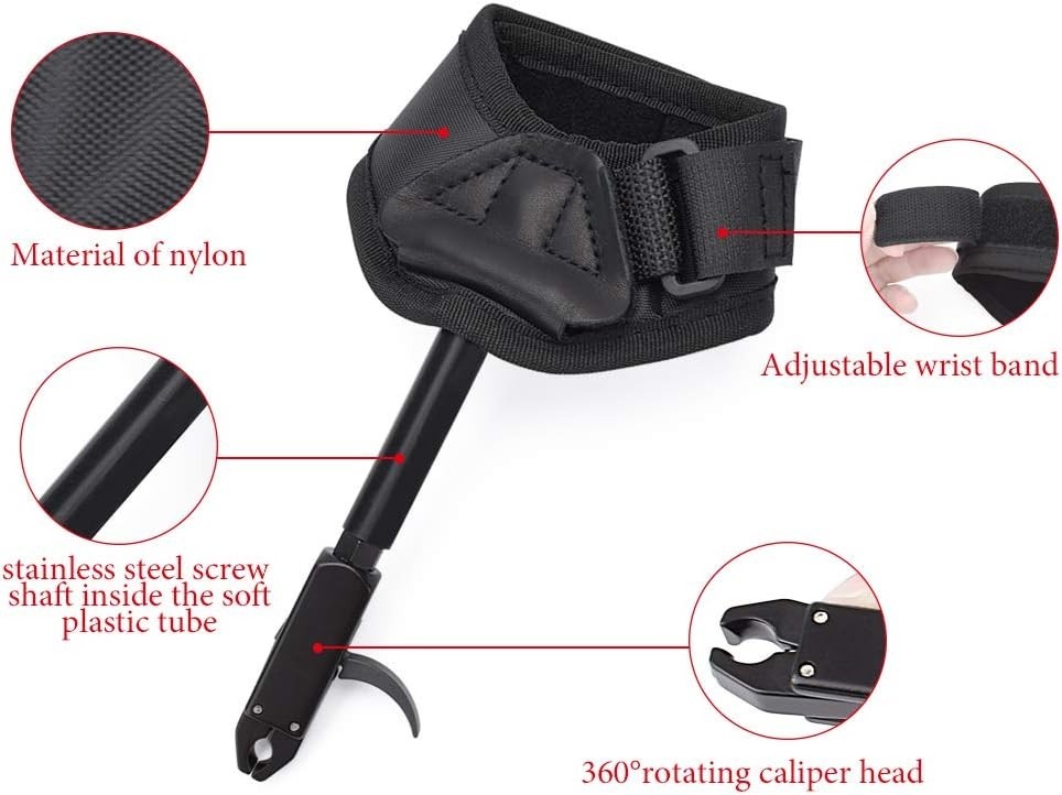 Compound Bow Release Aid Trigger Adult Archery Right Left Hand Adjustable Bla...