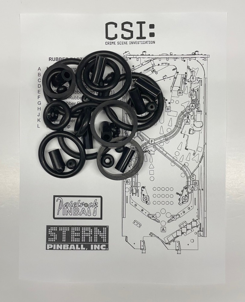 2008 Stern CSI Pinball Machine Rubber Ring Kit **Customize Your Kit