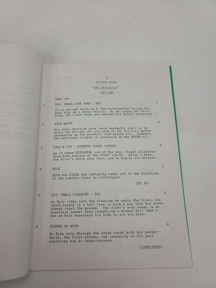 V / Garner Simmons 1984 TV Script, Robert Englund & Nicky Katt "The Deception"