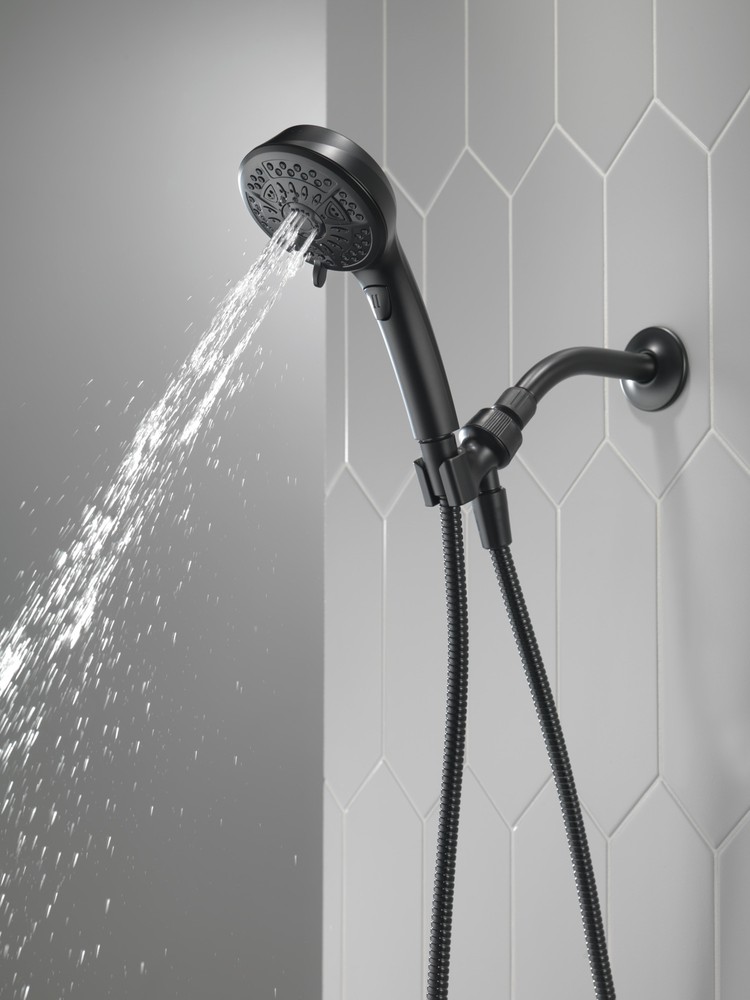 Delta 7-Setting Hand Shower Matte Black-Certified Refurbished