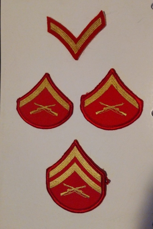 UNITED STATES MARINE CORP CHEVRON PATCH SET
