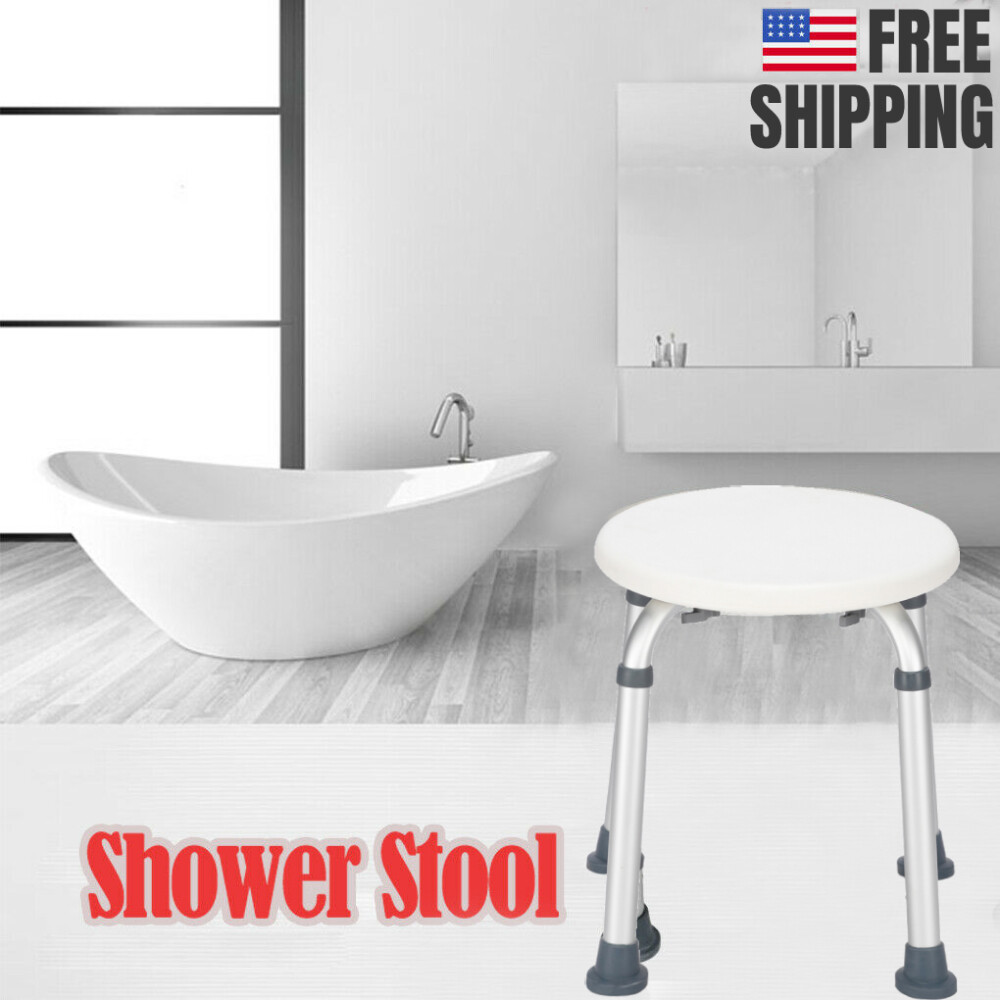 Medical 7 Height Shower Chair Adjustable Height Bath Tub Bench Stool Seat round