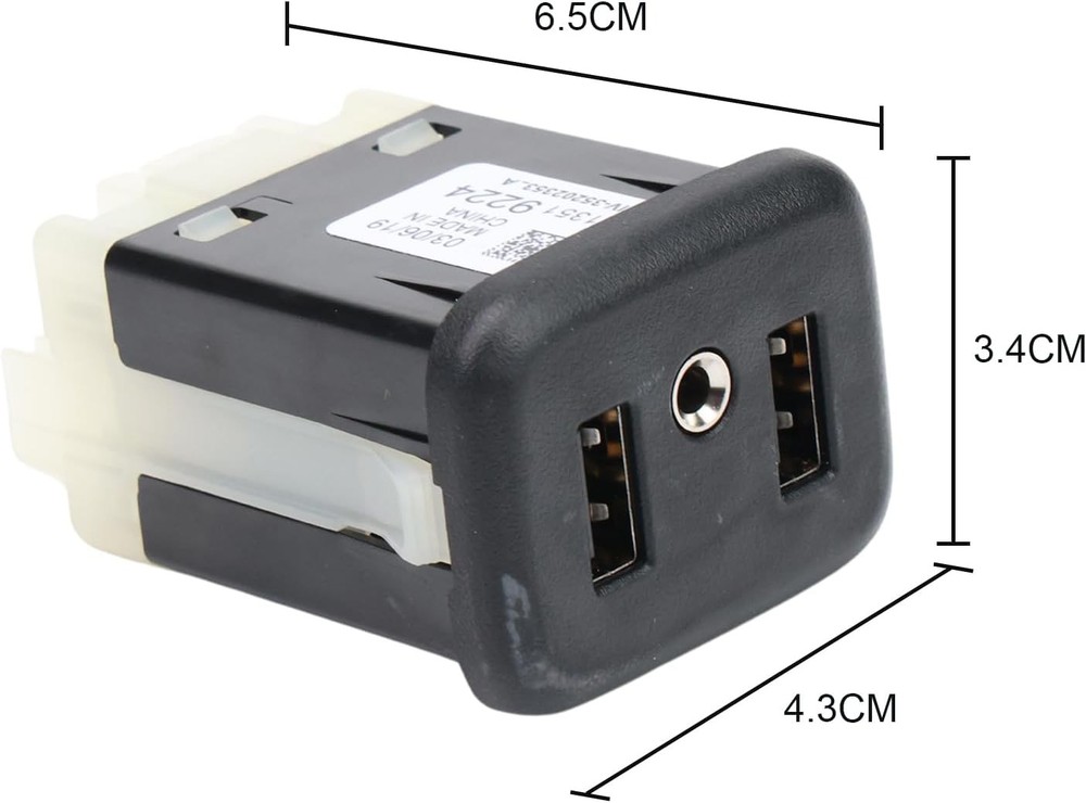 13519224 USB Port, AUX Interface Jack Compatible with Chevy Buick black