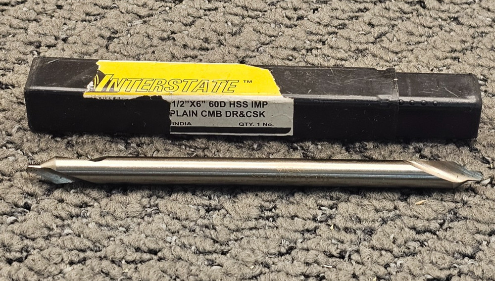 INTERSTATE 4-1/2" X 6" 60D HSS Plain Combo Drill & Countersink