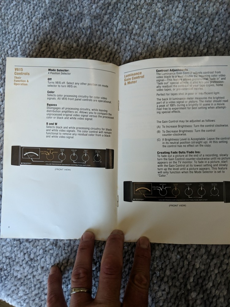 Recoton V615 Color Processor Enhancer Instruction Manual