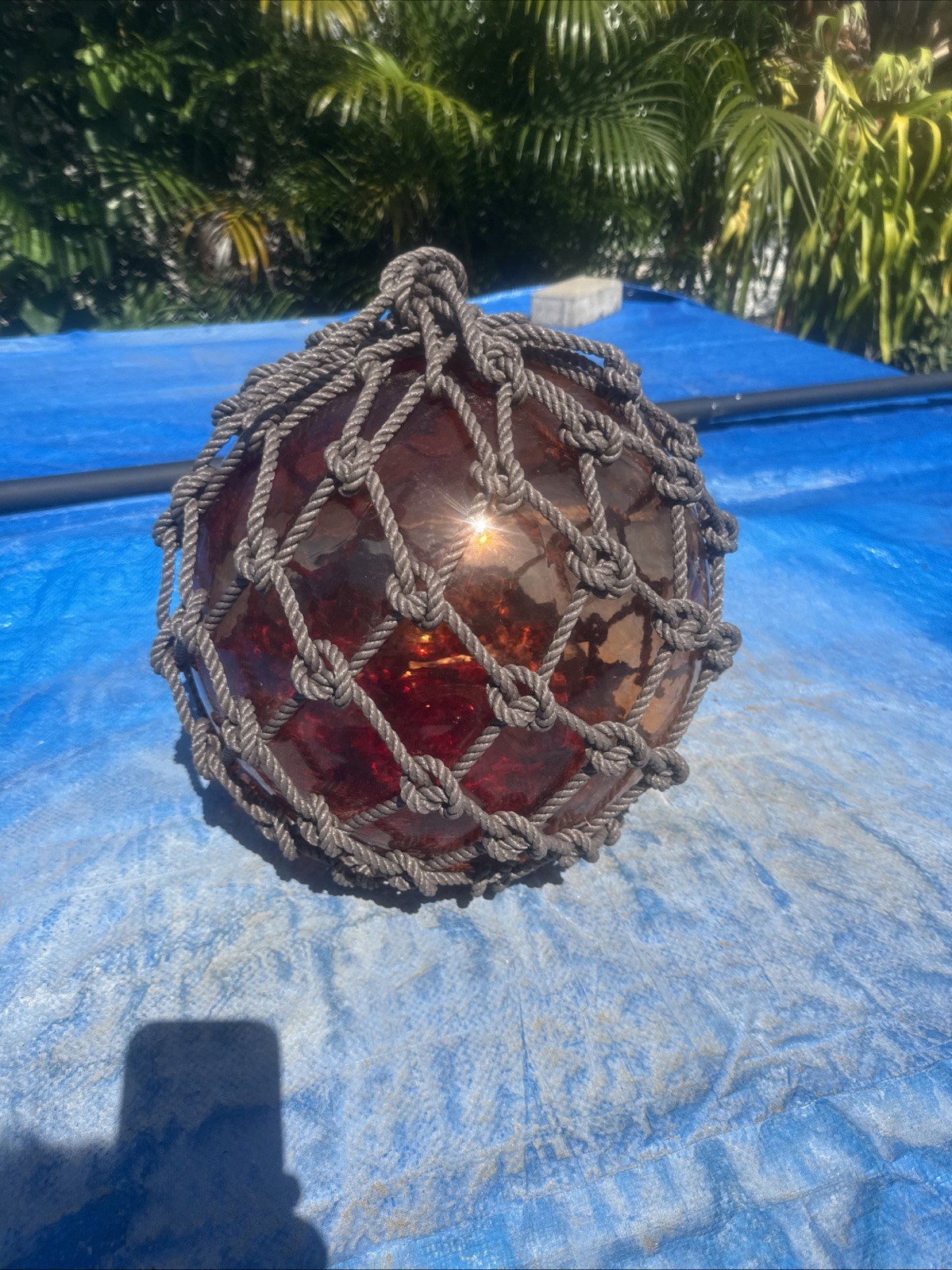 japanese fishing floats large amber glass