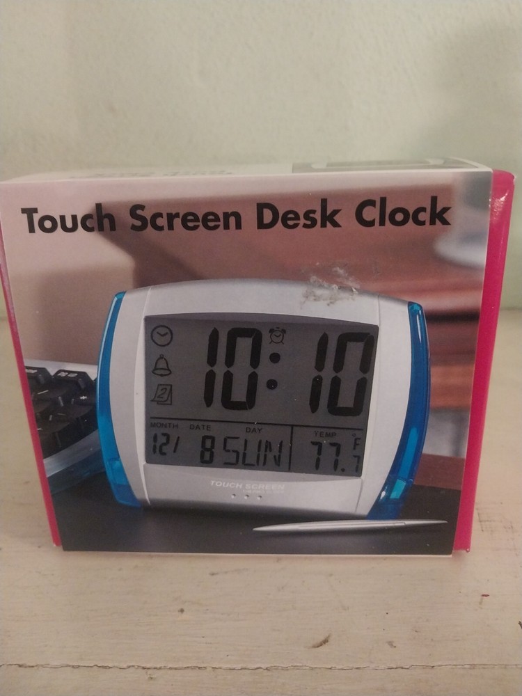 Touch-screen desk clock - made for Dillard's jumbo display, temperature, stylus