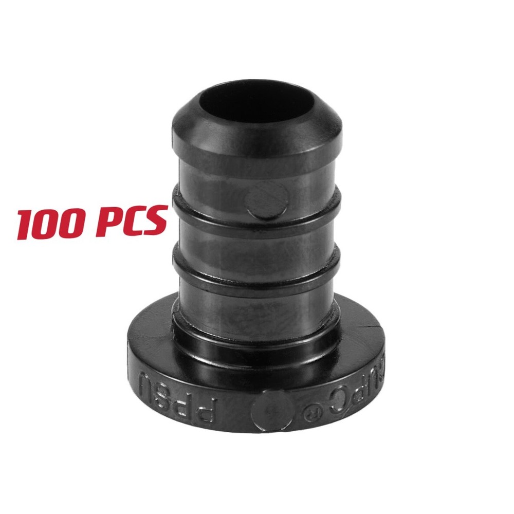 EFIELD 100PCS 3/4" Pex Poly PPSU Barb Crimp Plug ( End Cap)-NSF (Lead Free)