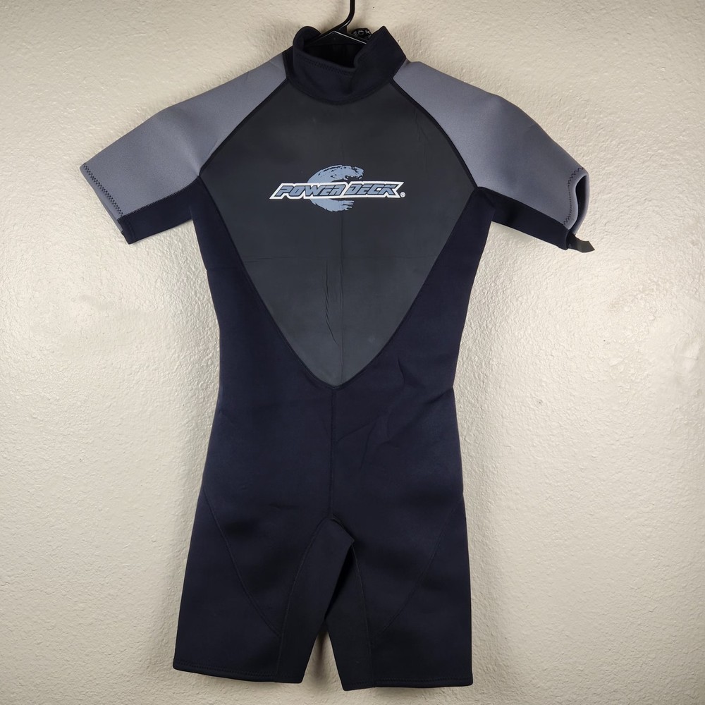 Power Deck Wetsuit Size Large Shorts Back Zip