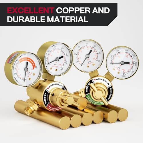 Small Oxygen Acetylene Regulator Set, CGA540 & CGA200 Compatible, for 9/16"