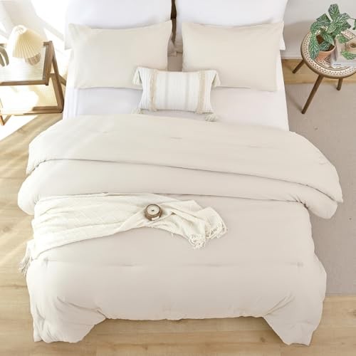 King Size Comforter Set 3pcs (1 Boho Comforter & King Comforter 104"x90" Beige