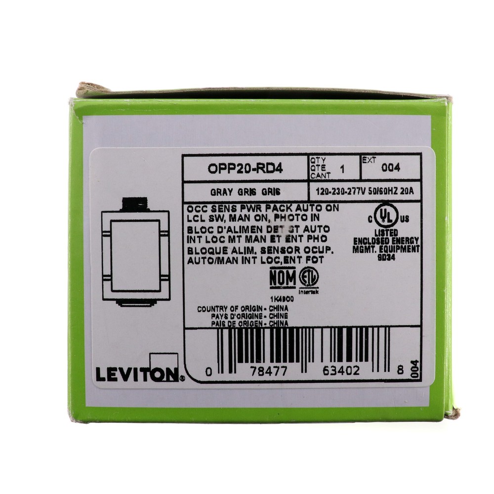 LEVITON OPP20-RD4 OCCUPANCY SENSOR POWER PACK, 120/277VAC INPUT, 24VDC OUT