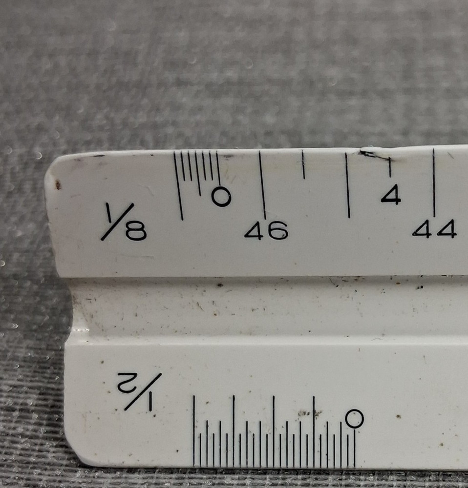 Lot 3 Triangular 3-sided drafting rulers, C-Thru 657, Pickett P-232A, Unbranded