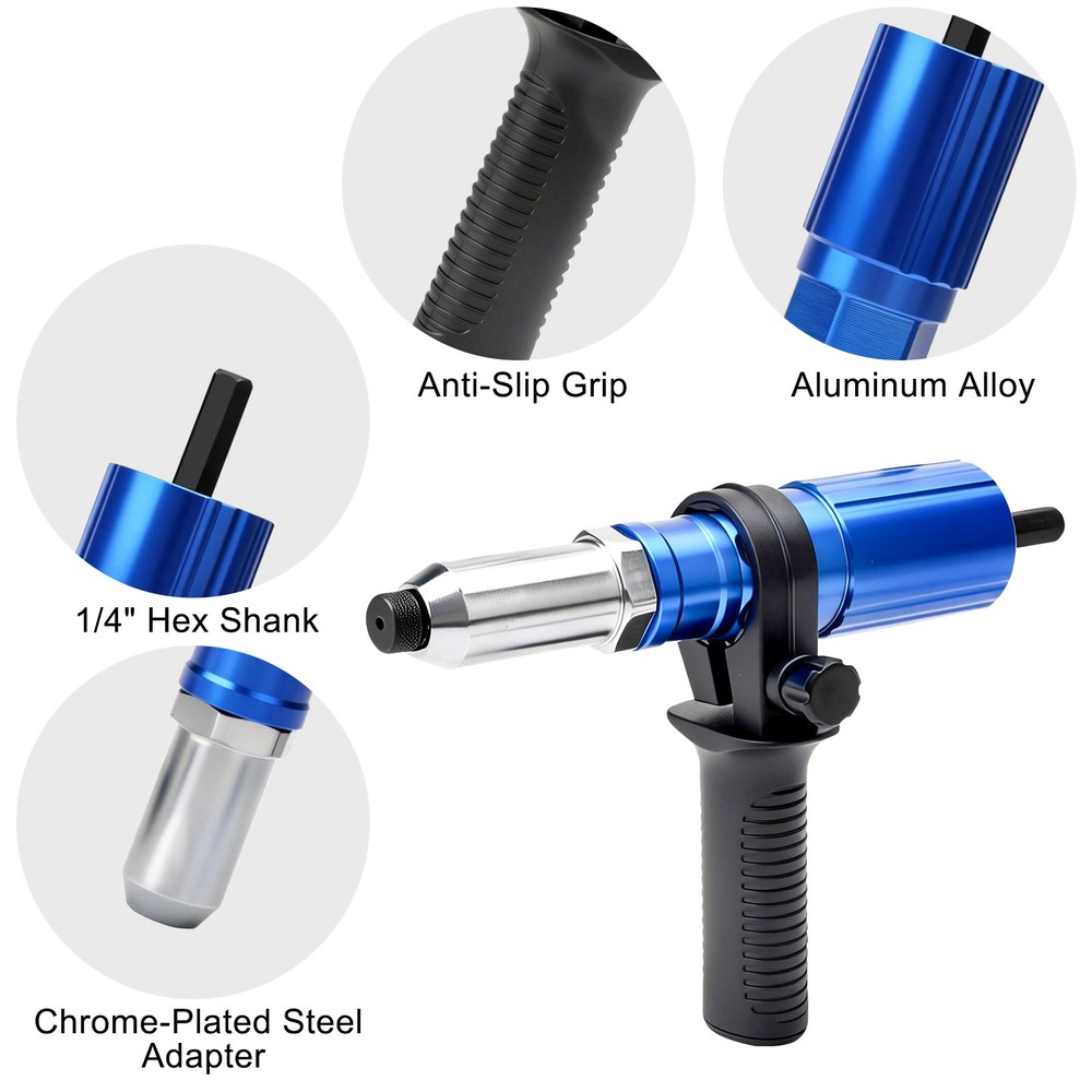 Electric Rivet Nut Gun Cordless Drill Pop Adapter Riveting Riveter Insert Tool
