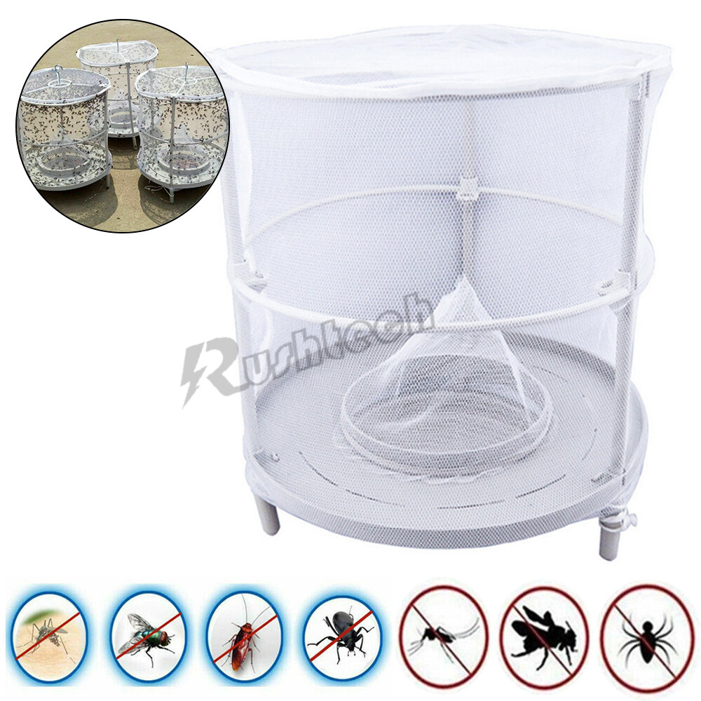 Fly Trap Ranch Reusable Fly Catcher Killer Cage Net Pest Bug Insert Catch US