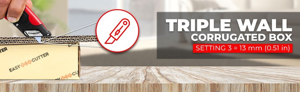 Easy Cut 2000N RED Safety Box Cutter Knife with Holster (Pack of 2 Cutters)