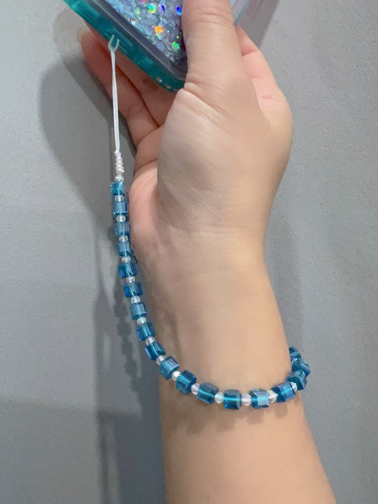 Iridescent Phone Wrist strap, Bling Bling Cube Crystal Phone Strap, camera strap