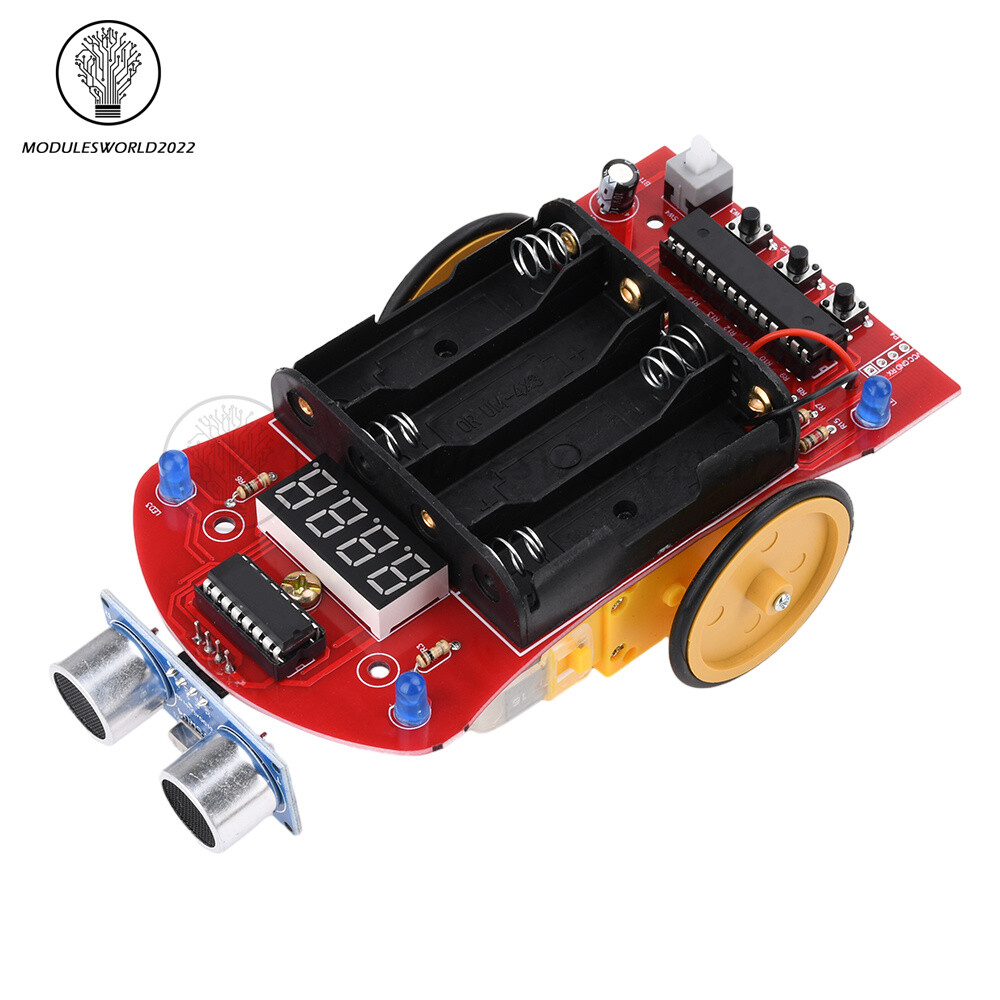 DIY Smart Car Kit MCU Ultrasonic Obstacle Avoidance Car Tracking Ranging Robot