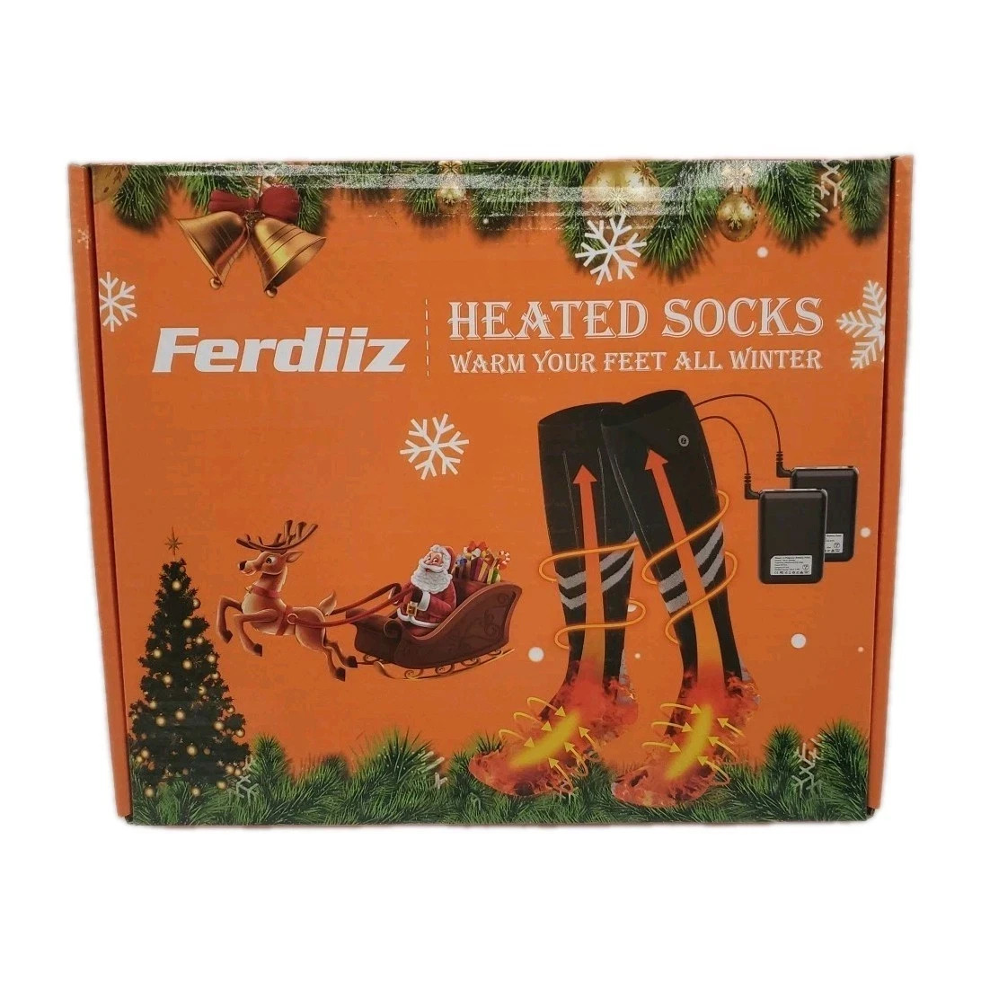 6000mAh Electric Heated Socks Foot Winter Warm Hunting Sock Rechargeable Black L