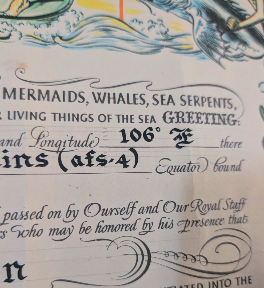 Vintage US Navy Certificate