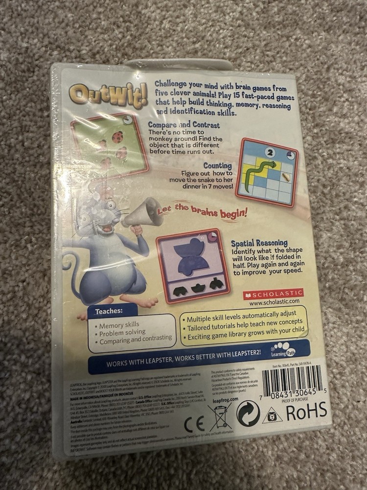 LEAP FROG LEAPSTER LEARNING GAME OUTWIT! NEW SEALED
