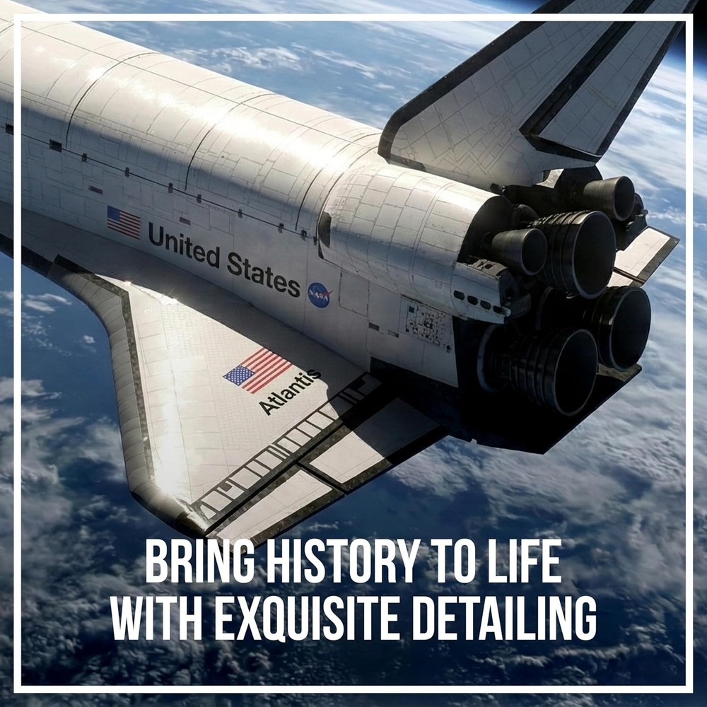 Authentic NASA Orbiter Space Shuttle Atlantis Model with Display Stand - 1:300