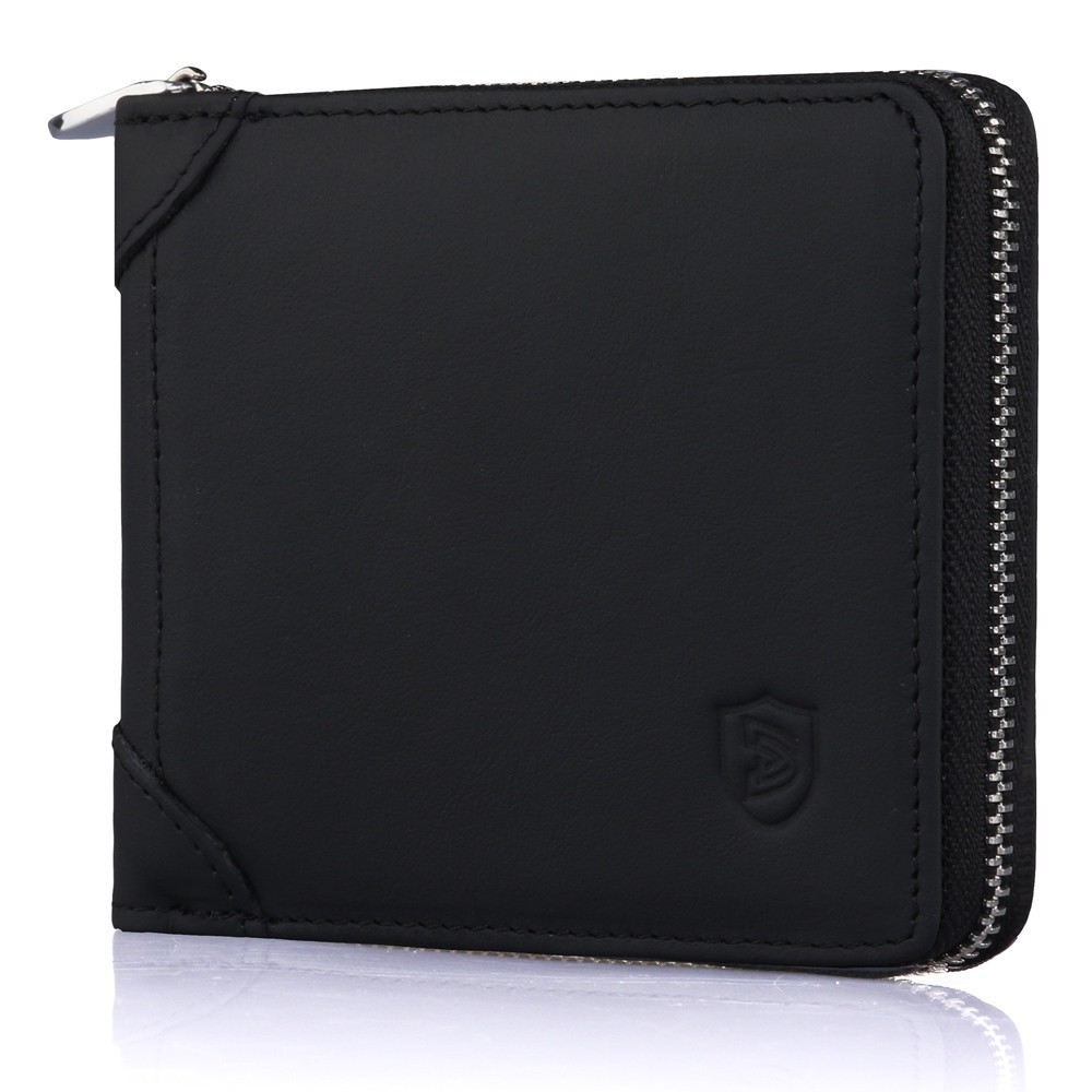 Men Slim Front Pocket Wallet Real Leather Bifold Trifold Wallet RFID Blocking