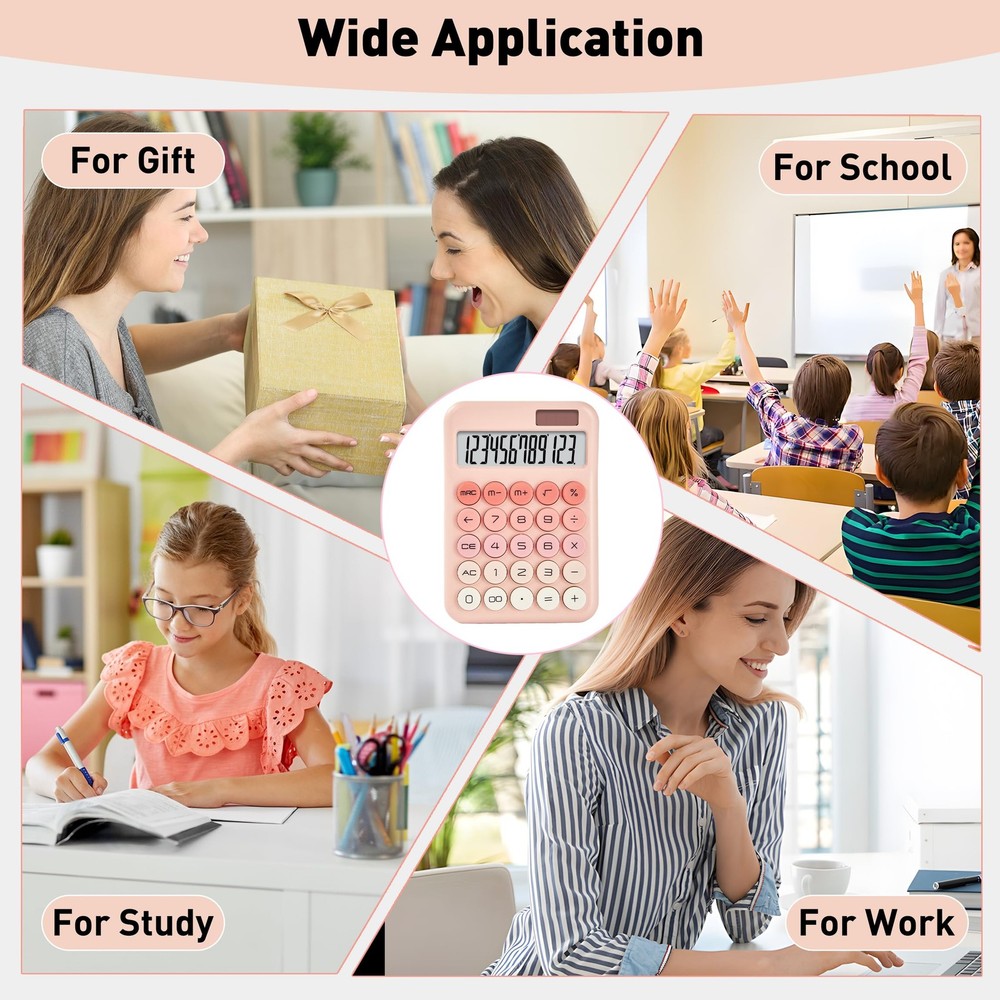 Small Desktop Calculator with LCD Large Display and Sensitive Button, Dual So...