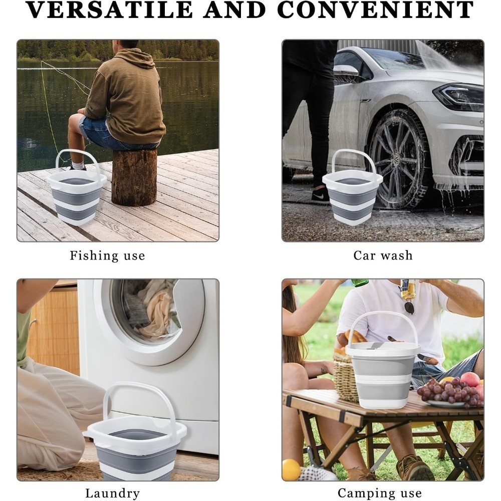 Collapsible Bucket Foldable Square Tub 5L 1.3 Gallon Portable Wash Basin