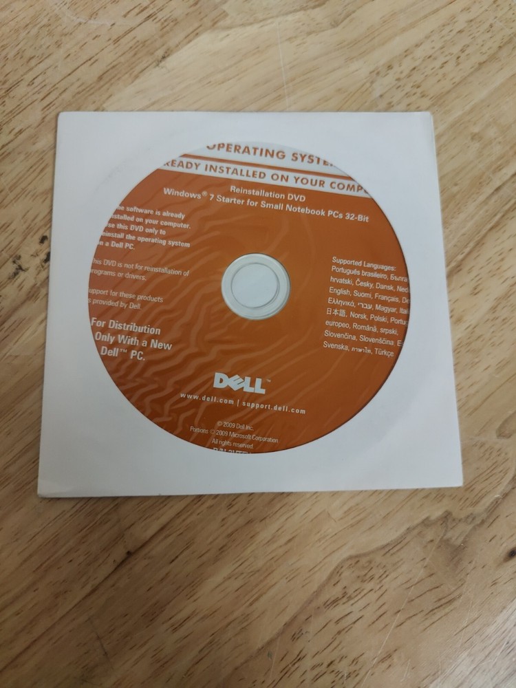 Dell Windows 7 Starter For Small Notebook PCs 32-Bit 0CM6DG