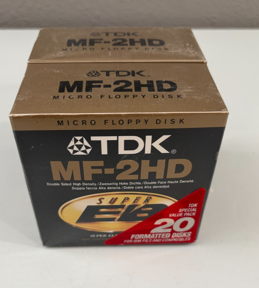 TDK MF-2HD Micro Floppy Disk Super EB 2x 10-Pack NEW Sealed