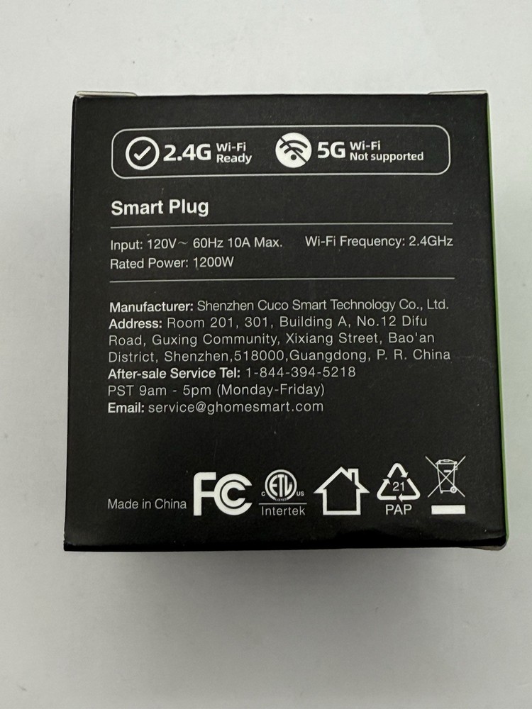 Smart Plug By GHOME. Voice Control Smart Plug Wp3 Single Pack