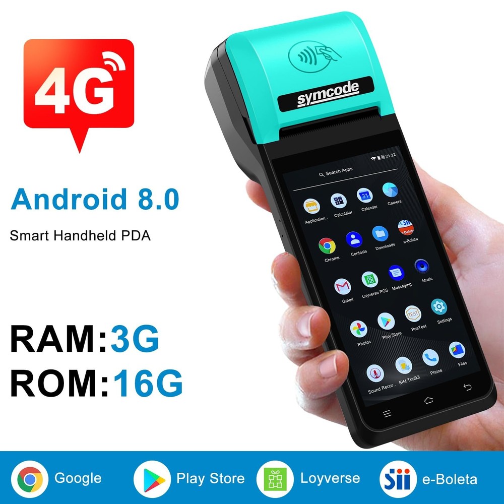 POS PDA Thermal Receipt Printer Handheld Printer Mobile POS Machine 5.5" Touc...