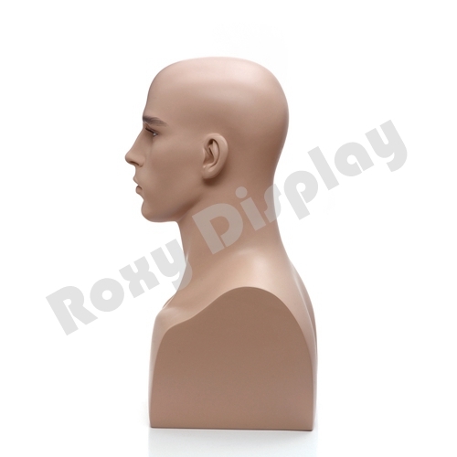 Male Fiberglass Mannequin Head Bust Wig Hat Jewelry Display #MZ-H2