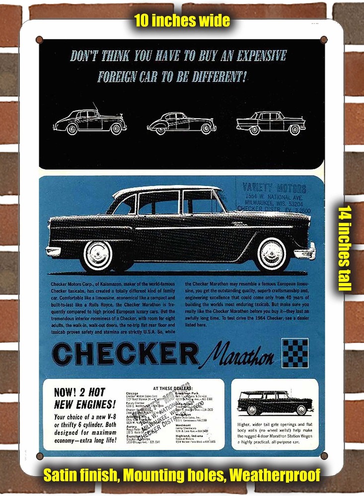 Metal Sign - 1964 Checker Info